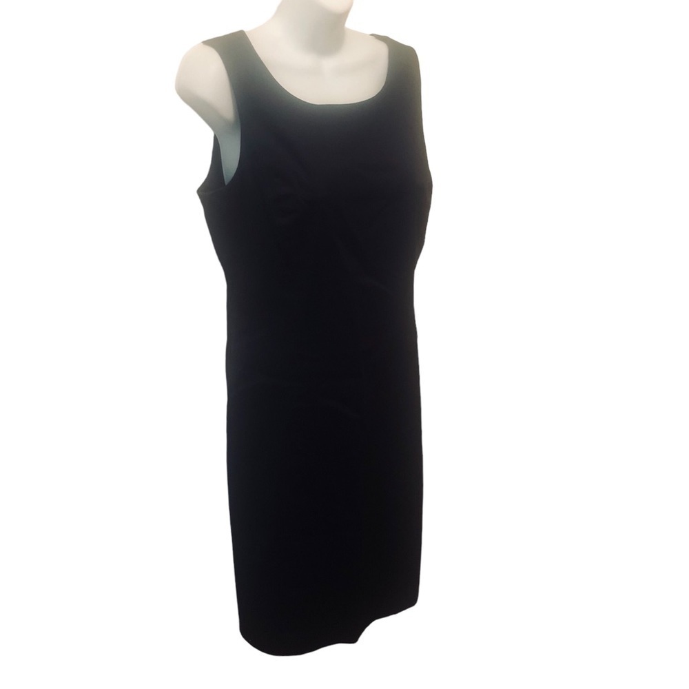 Brooks Brothers 346 Sheath Dress Sz. 12P Navy Lined Cotton Stretch Academia Work